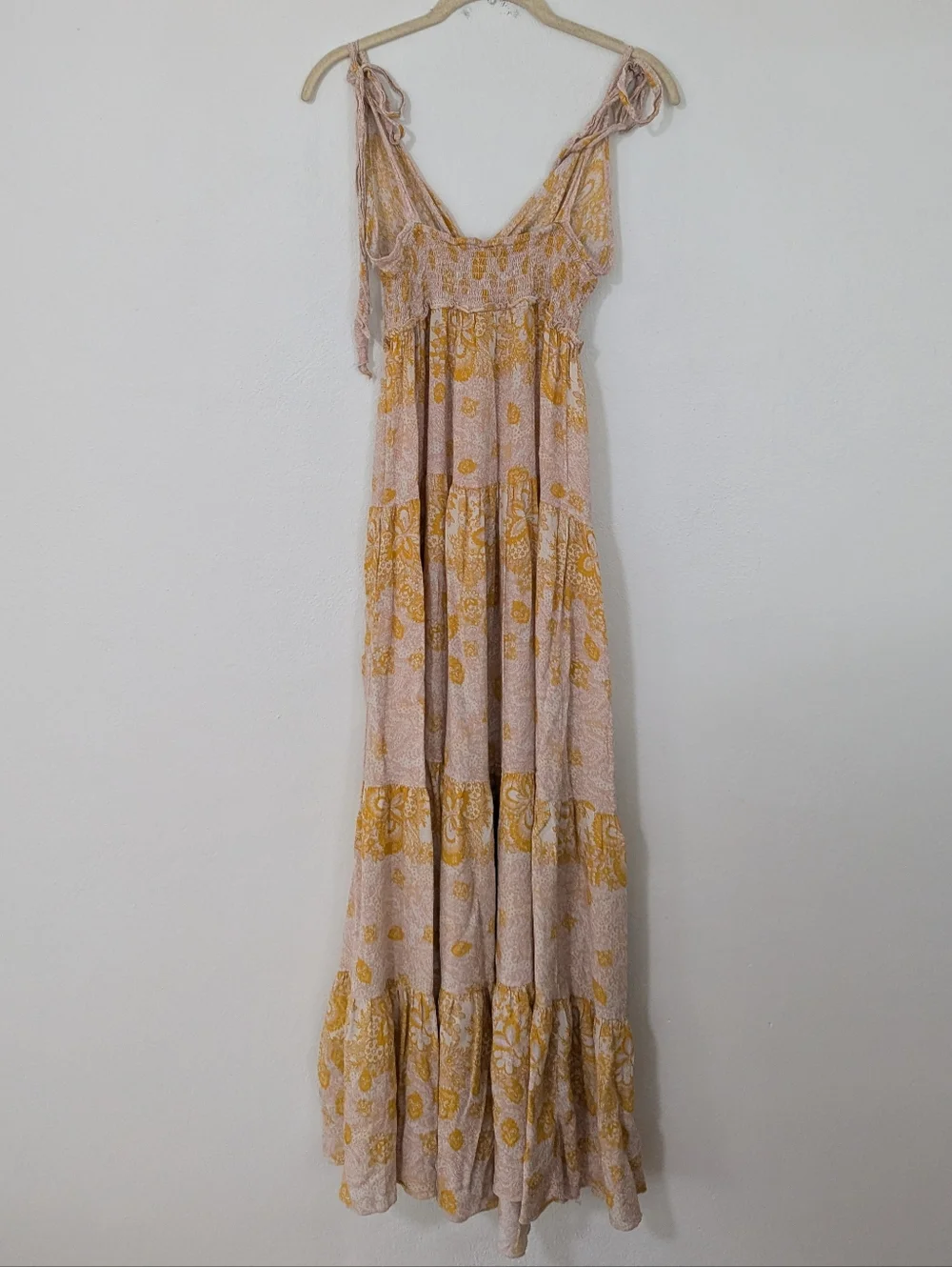 Free People Intimately Let's Smock About It Dress Floral Print Maxi Length Large - Picture 7 of 11